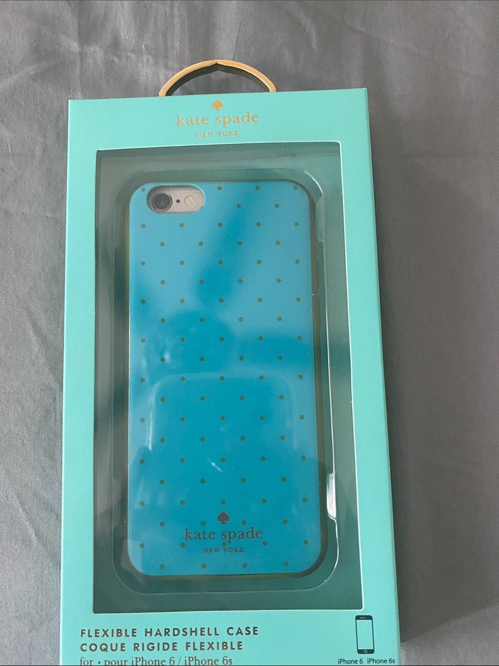 kate spade Turquoise with Gold Polka Dot Flexible Hardshell iPhone Case